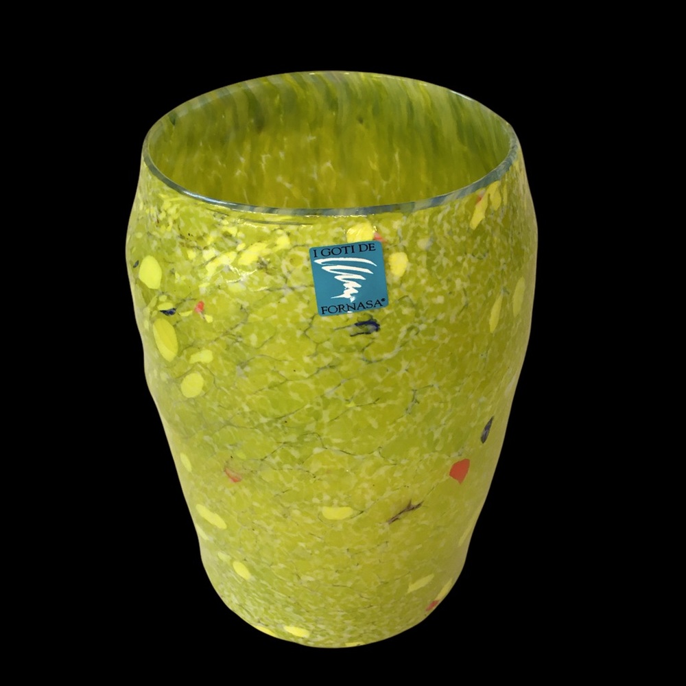 Vintage Barovier & Toso Millefiori Vase Goti De Fornasa Hand-Blown‎ 5.5” tall